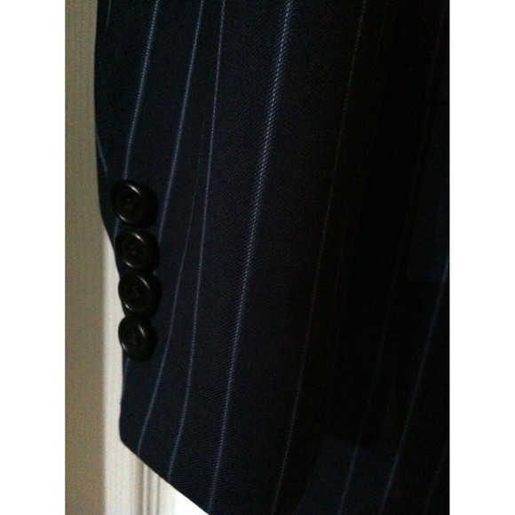 H.STOCKTON MENS NAVY SUPER 110'S(FINE QUALITY WOOL) SPORT JACKET BLAZER SIZE:42R - Picture 2 of 7